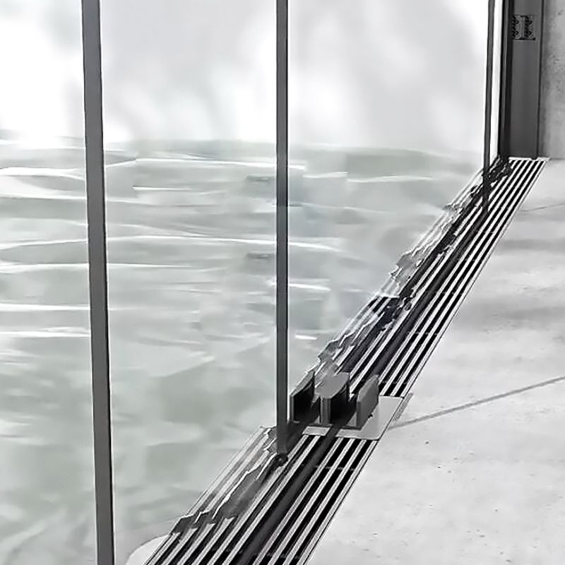 Bypass Semi Frameless Shower Door Tempered Glass Shower Door in Black