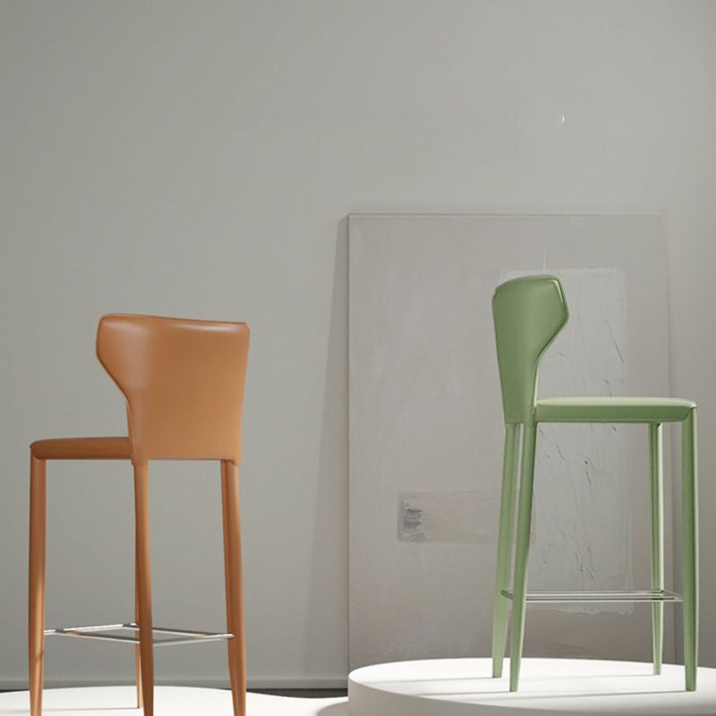 Contemporary Faux Leather 39-inch Bar Stools with Metal Base