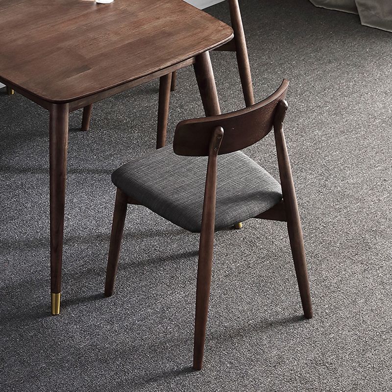 Silla de comedor de madera estilo escandinavo, silla auxiliar de comedor con respaldo abierto (juego de 2)