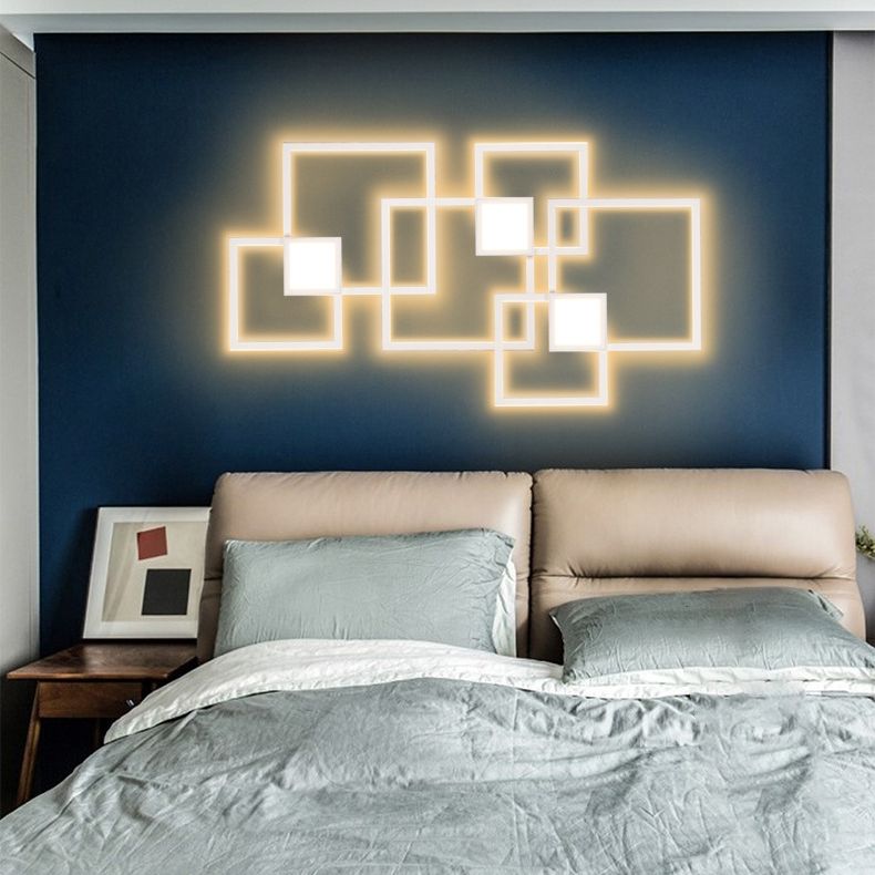 Square Lines Home Decorative LED Wall Lamp Modern Simplicity Style Aluminum Sconce Light for Living Room