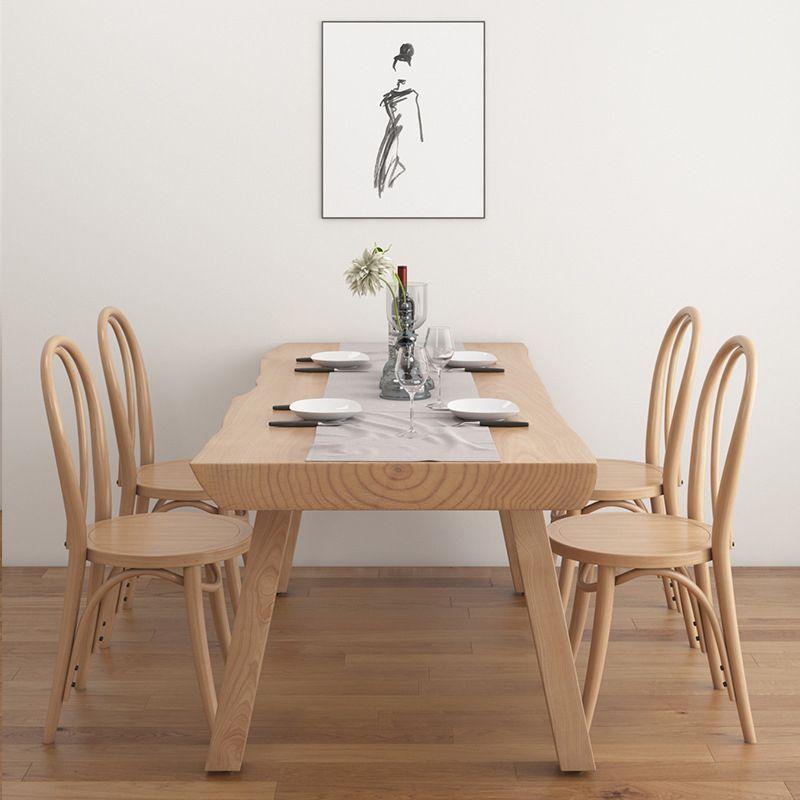 Modern Style Rectangle Dining Table Wood Table with Wood Legs for Home