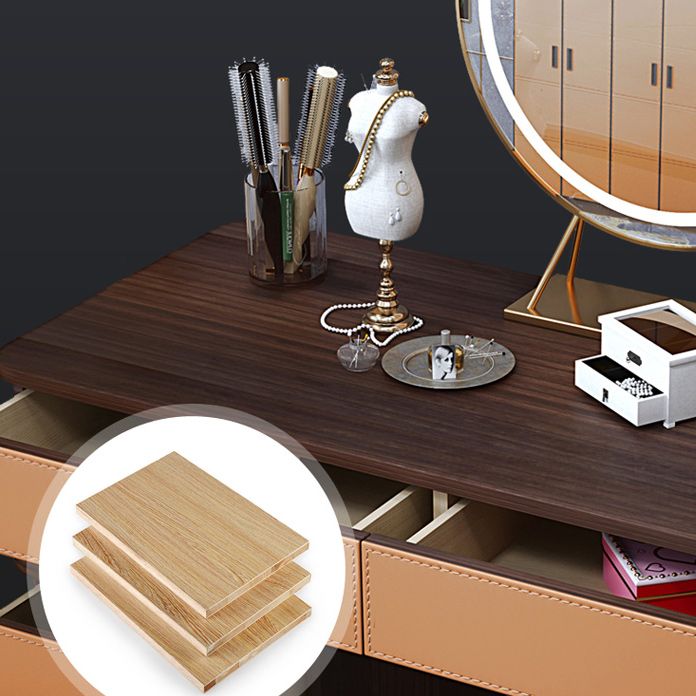 29.53 " Height 5-Drawer Makeup Table Solid Wood Vanity Dressing Table