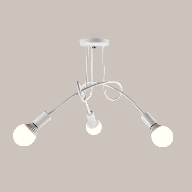 Bundle Industrial Vintage Ceiling Light Wrought Iron Flush Mount for Living Room
