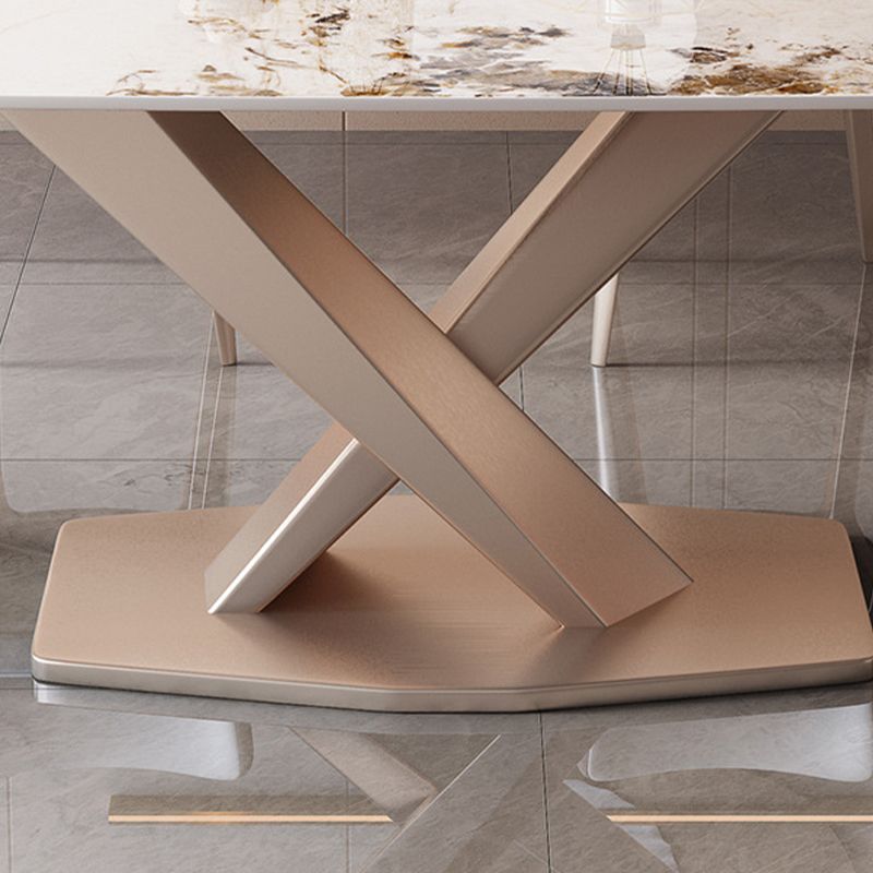 Marble Top Dining Table Modern Dining Table with Pedestal Base