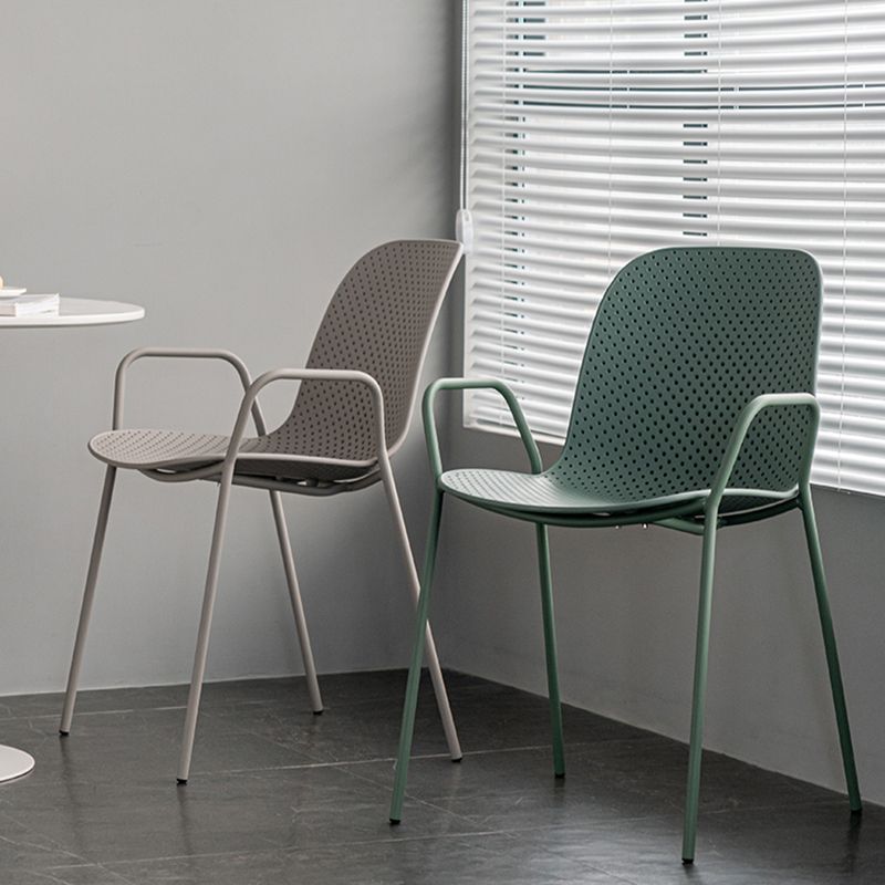 Contemporary Indoor/ Outdoor Chair Metal Dining Armchair Side Chair