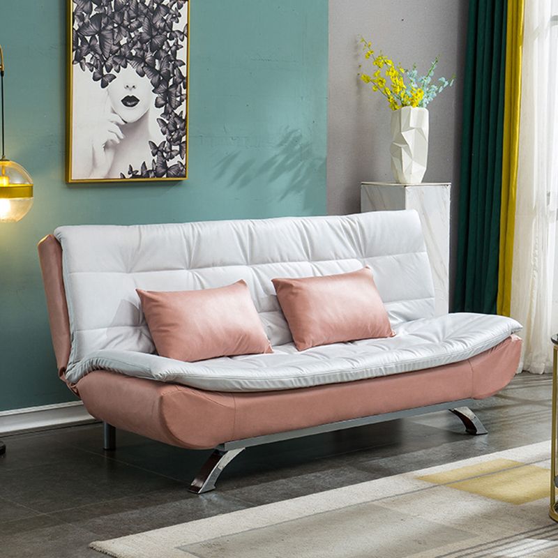 Faux Leather Sofa 35.43" H Armless Convertible Sofa for Living Room