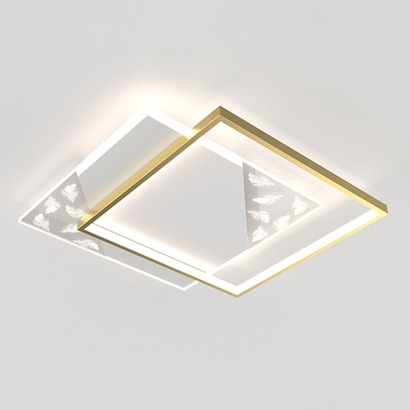 Plafonnier encastré géométrique en acrylique, plafonnier encastré de simplicité moderne