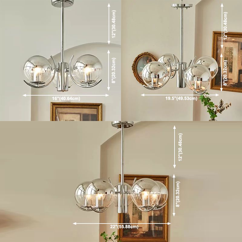 Modern Style Chandelier Household Glass Hanging Light for Sitting Room