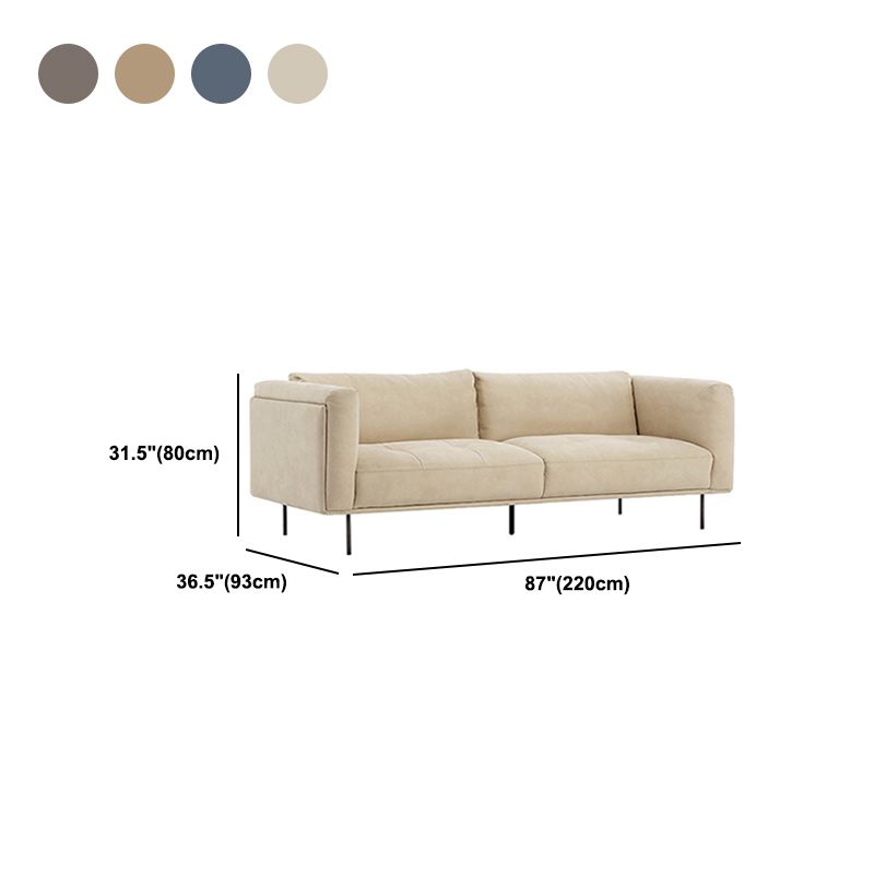 Modern Faux Leather Cushions Sofa Loose Back Tuxedo Arm Living Room Seating