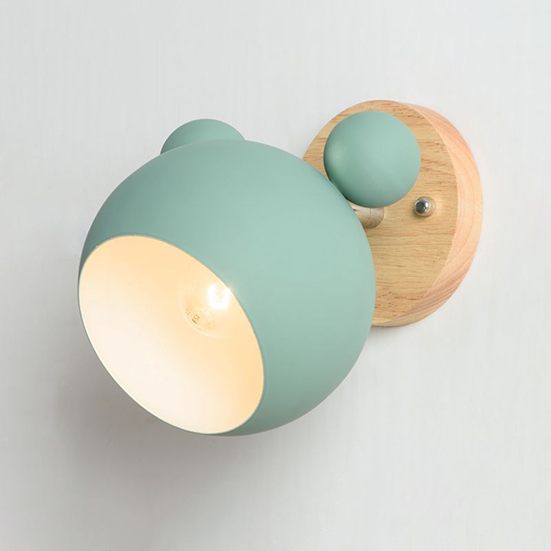 1-Light Wall Sconce Modern Macaron Style Metal Wall Lighting for Bedside