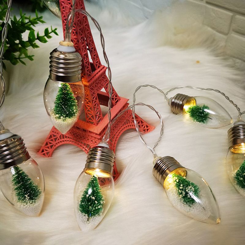 Mini Clear Glass String Lighting Nordic Battery Powered LED Festive Lighting for Bedroom