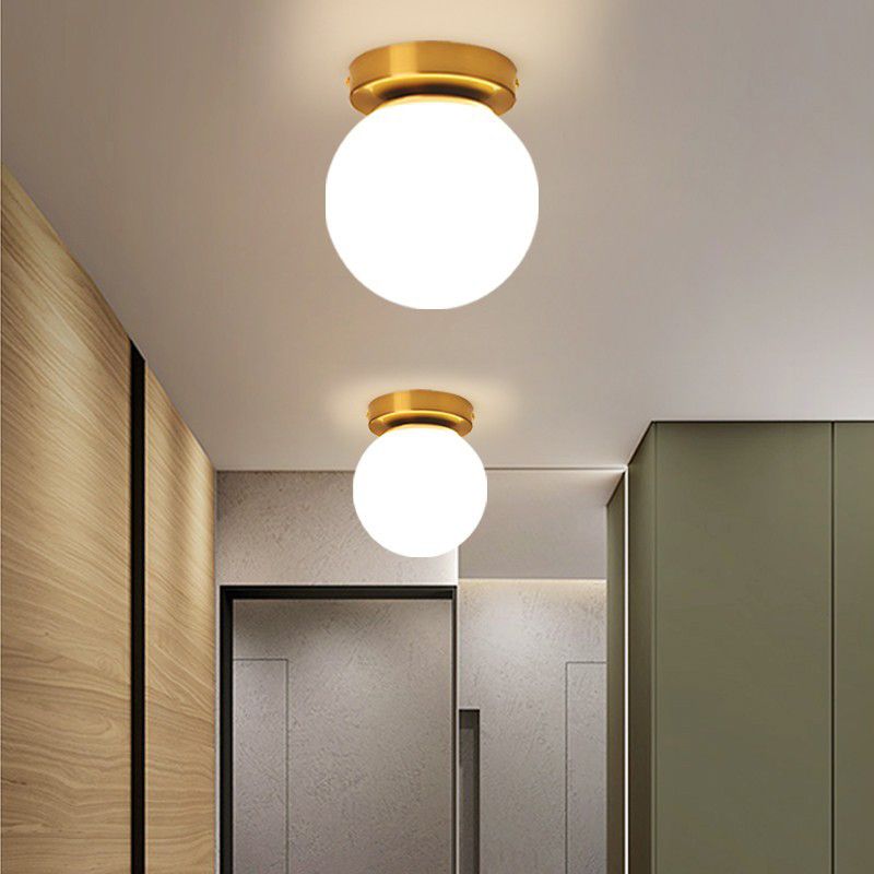 Modern Ceiling Flush Mount Light Simplicity White Glass Flush Lamp