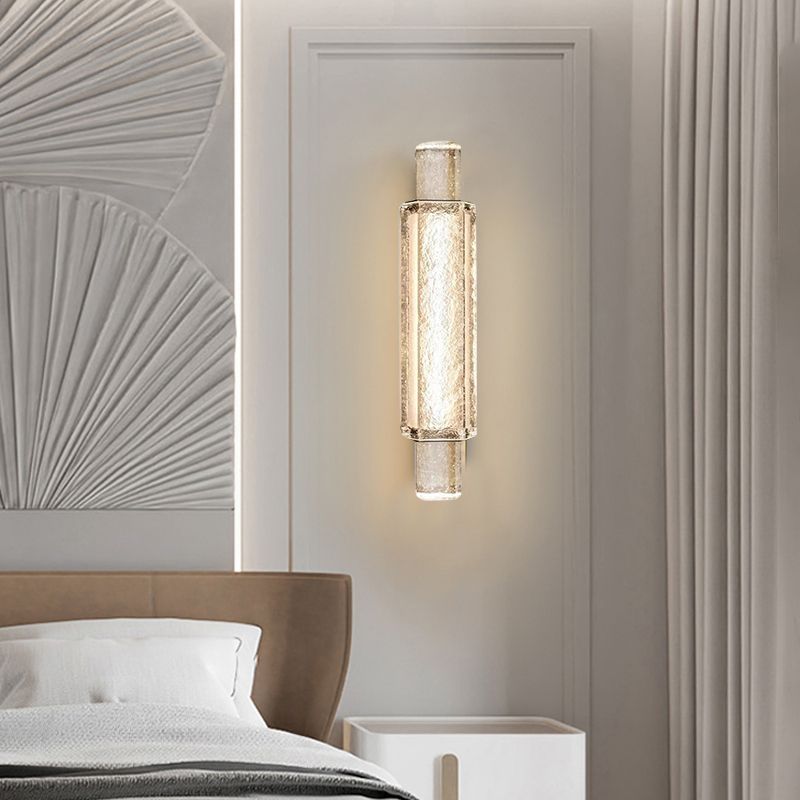 LED Wall Lamp Modern Style Wall Mount Lamp with Glass Shade for Bedroom