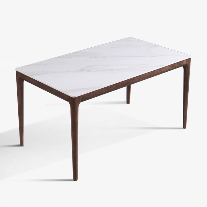 Mesa de comedor rectangular estilo mediados de siglo, colección de comedor de piedra para interior