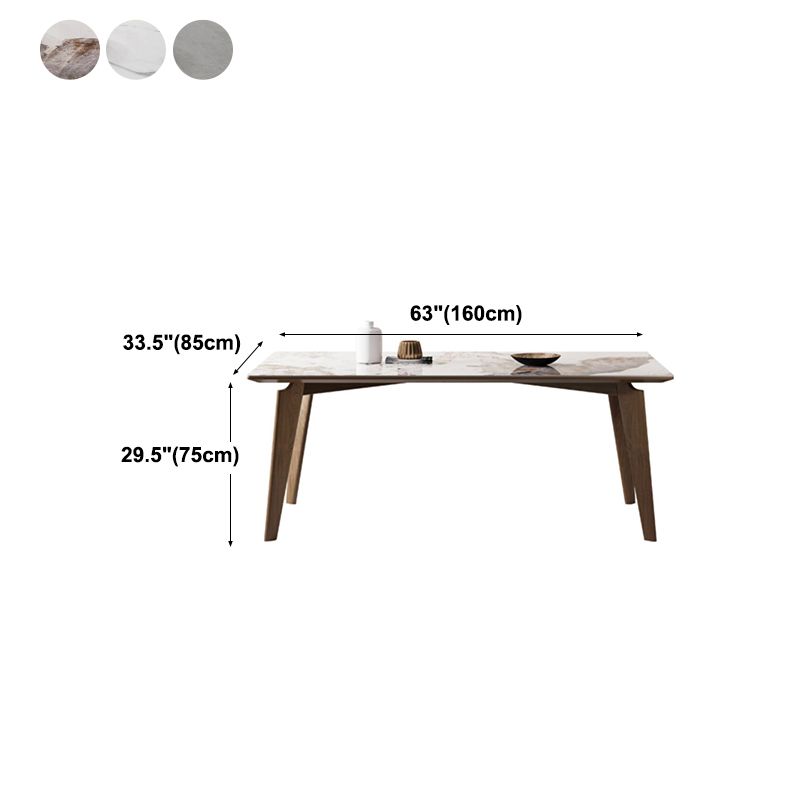 Rectangle Sintered Stone Table for Restaurant Medieval Modern Table with 4 Legs