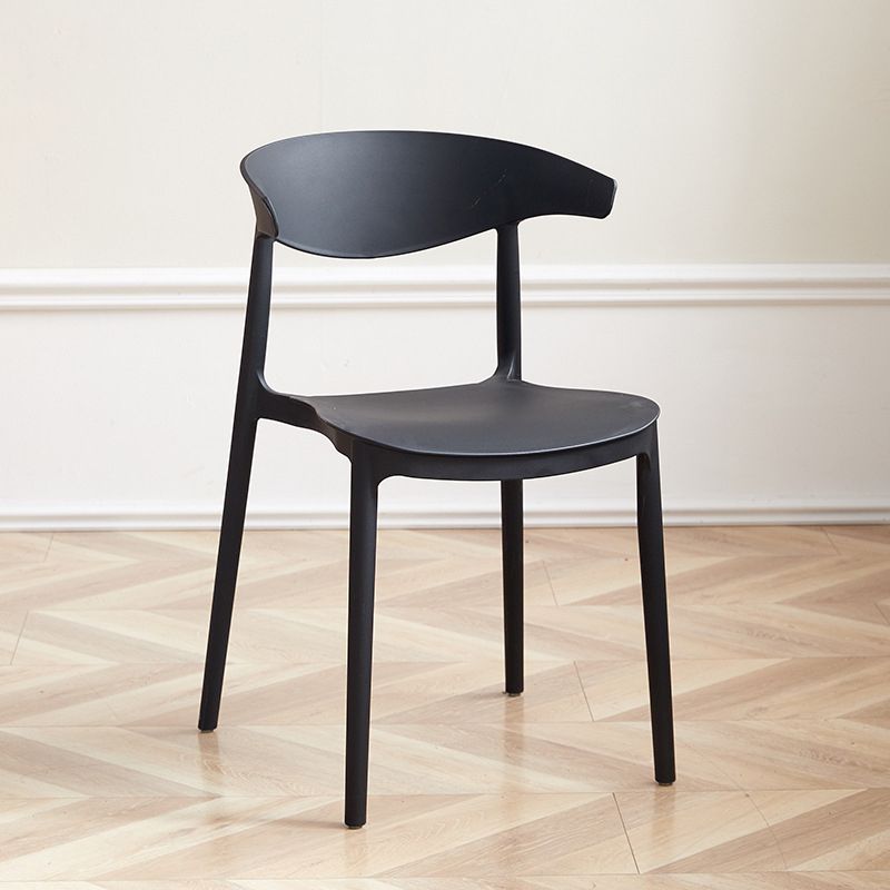 Dining Room Kitchen Dining Chair Open Back Plastic Side Chair