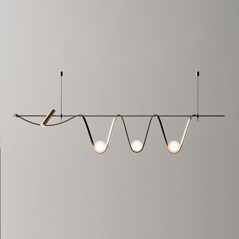 4 lichten lineair eilandverlichting modern minimalisme bol glazen eiland kroonluchter lichten