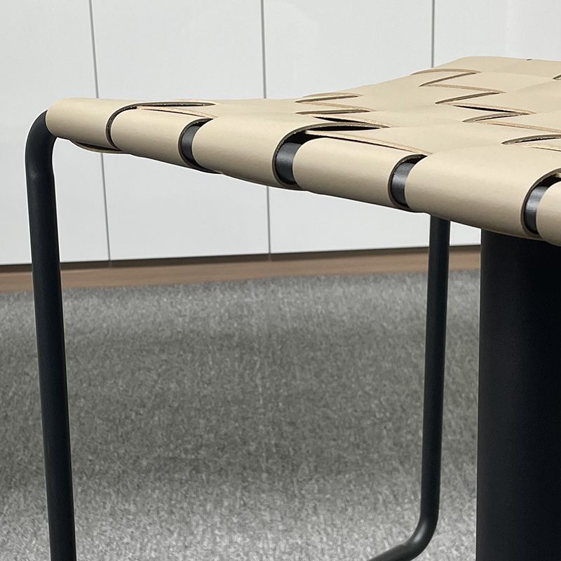 Industrial Leather Bar Stool Backrest Adjustable Counter Stool for Living Room