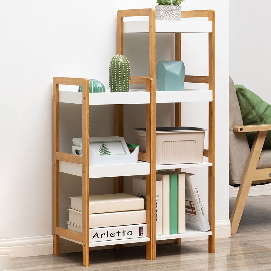 Wooden Open Bookshelf Modern Rectangle Bookcase with Shelves