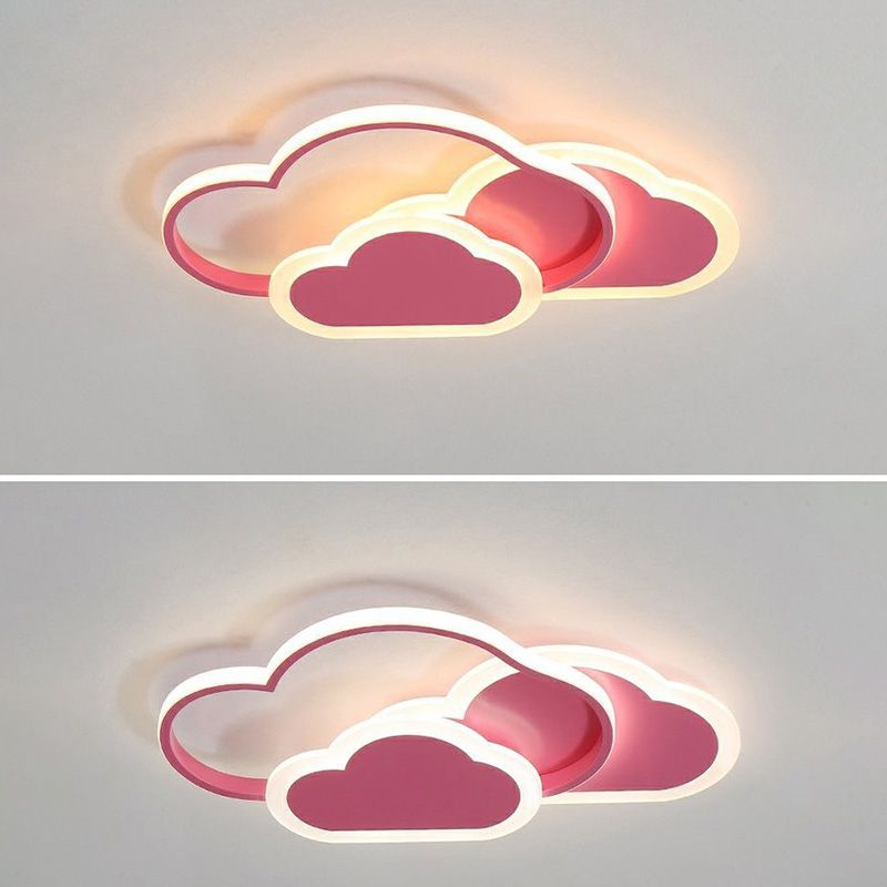 DEL Flush Mount Light Simplicité Metallic Child Room Flush Mount Ceiling Light