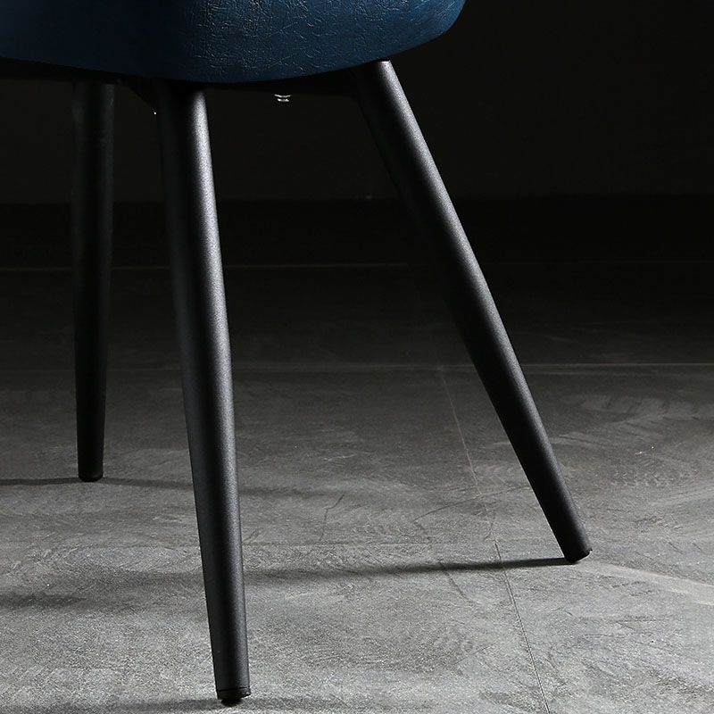 Contemporary Style Dining Chairs Dining Armless Side Chairs with Metal Legs