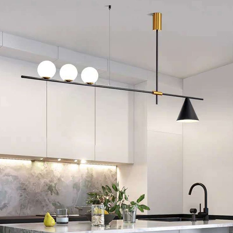 Einfachheit moderne Insel Hell weiße Glas Globus Schattenbeleuchtung für Esszimmer