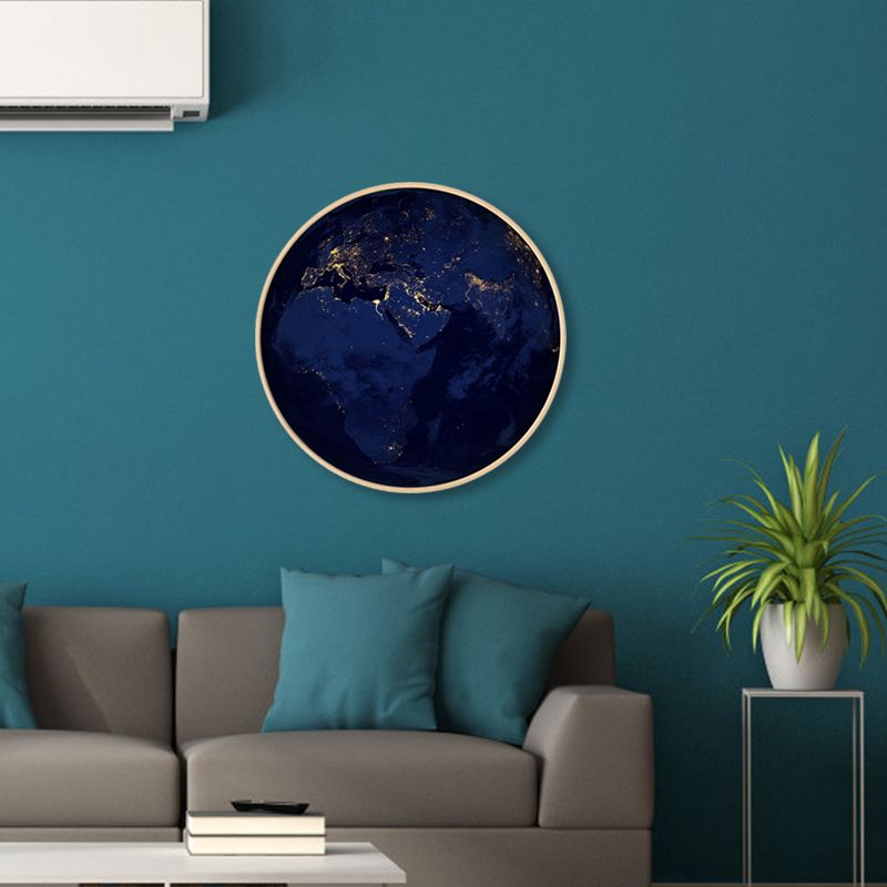 Photographic Earth Surface Wall Art for Kids Bedroom, Dark Color, Multiple Sizes