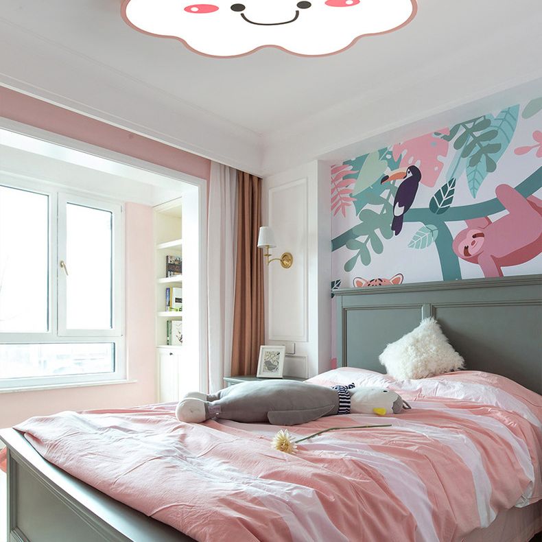 Rose Rainbow et Cloud Flushmount Light LED Contemporaine Acrylique Flushmount Ceiling Lamp