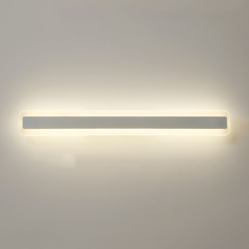 Linear Shape Metal Wall Sconce Modern Style Single Light Mirror Wall Mount Light