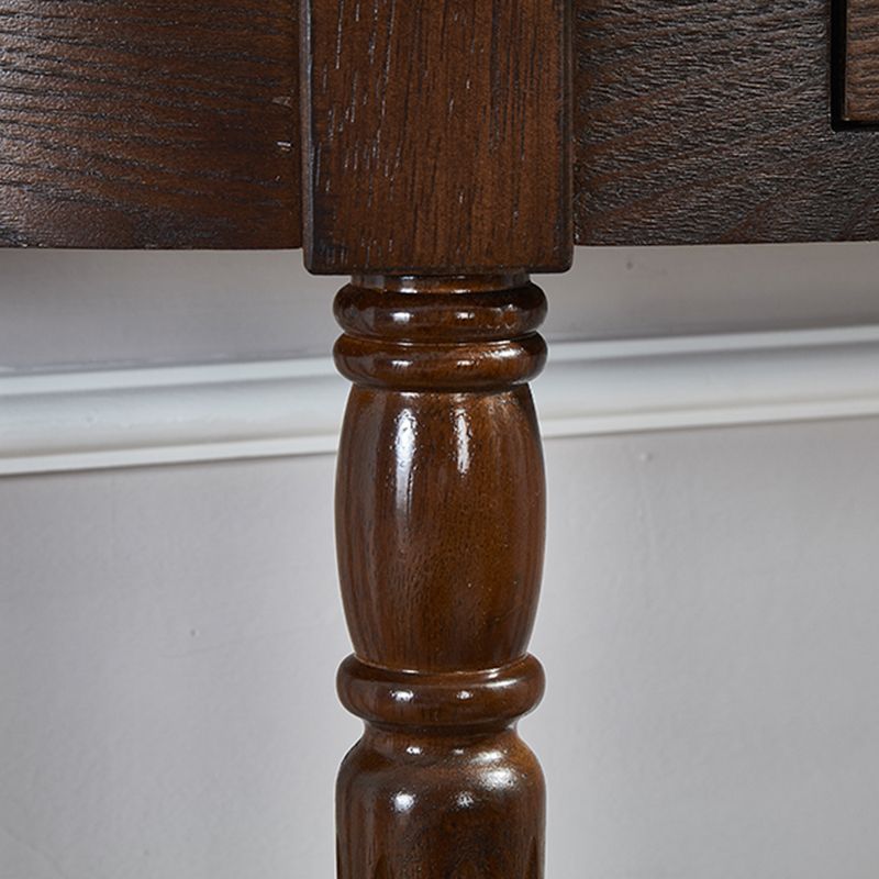 14.2" W Console Table Solid Wood Mid-Century Modern Storage End Table