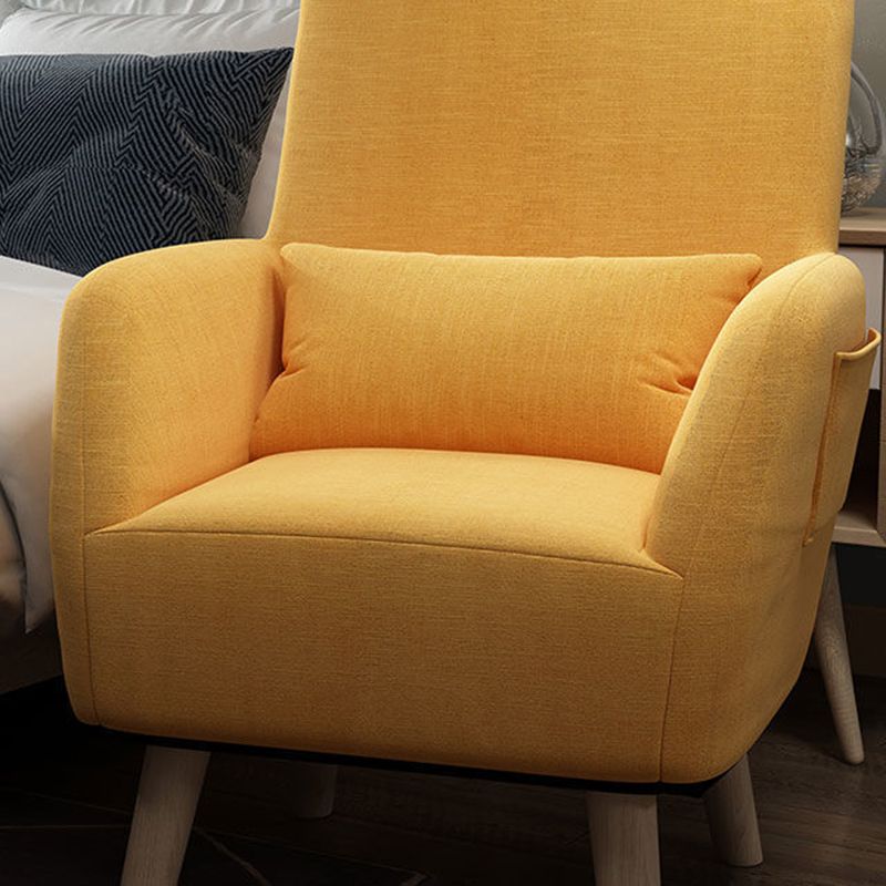 Contemporary Accent Armchair Modern Cotton Blend Accent Chair with Pillow