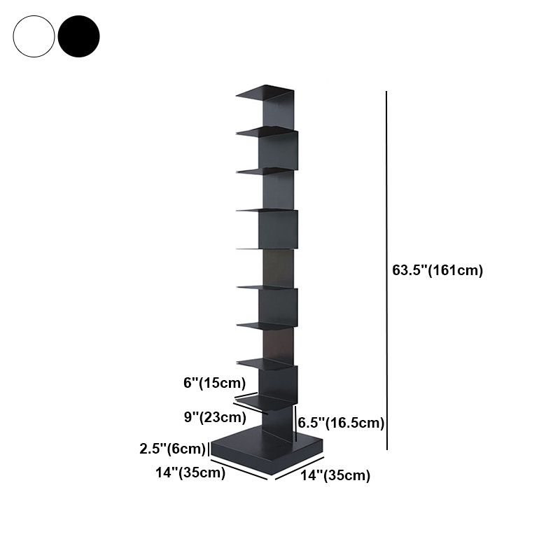 Contemporary Corner Bookcase Geometry Vertical Bookshelf for Living Room