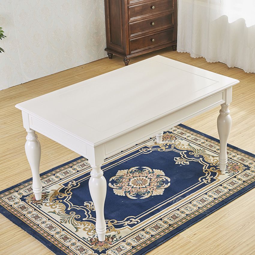 Mid-Century Dining Table Rectangle Solid Wood 4 Legs Dining Table for Home Use