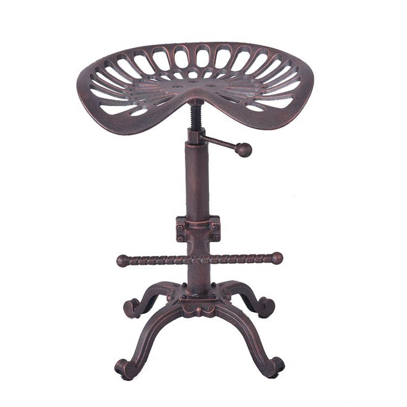 Single Modern Style Bar-stool with Swivel Adjustable Height Iron Footrest for Kitchen Bar
