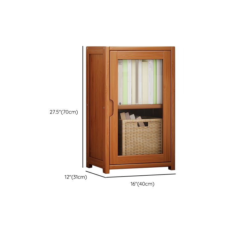 Contemporary Closed Back Bookshelf Vertical Bamboo Bookcase for Home Use