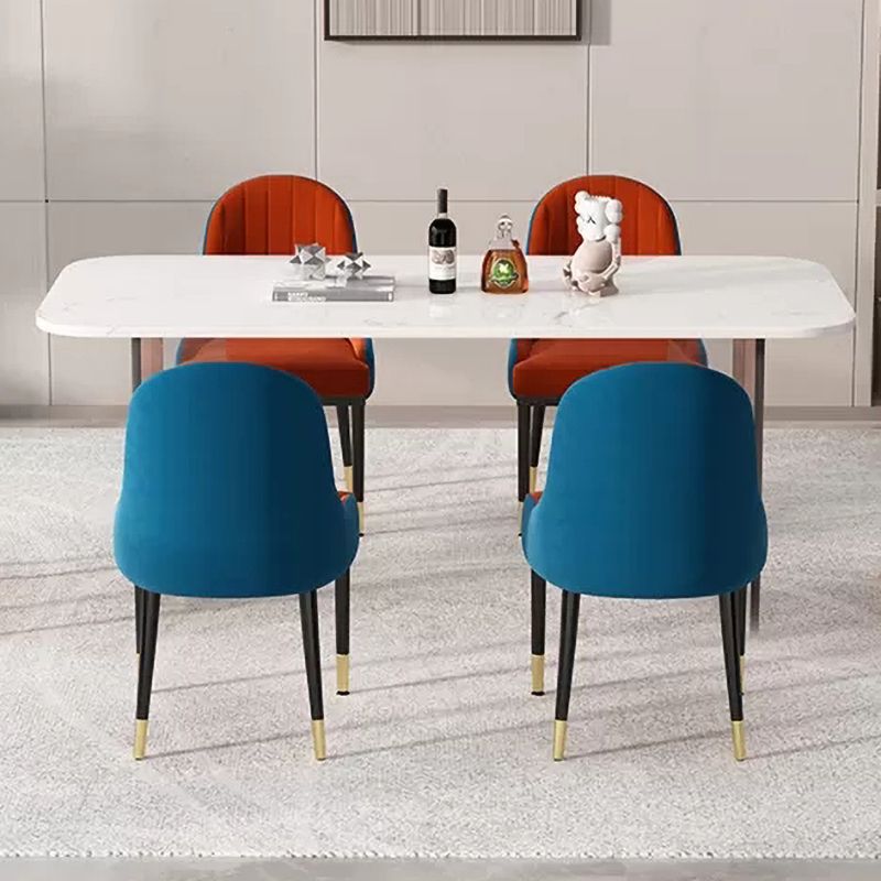 1/2/5/7 Pieces Modern Dining Set with Rectangle Table and Red Chairs Dinette Set