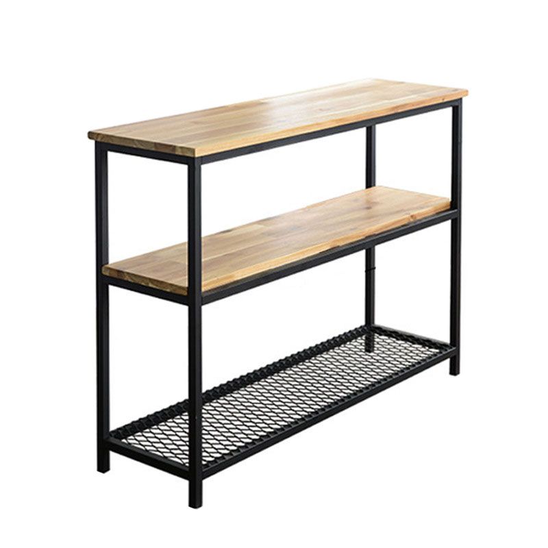 Mid-Century Modern Iron Console Sofa Table Rectangle Pine End Table for Hall