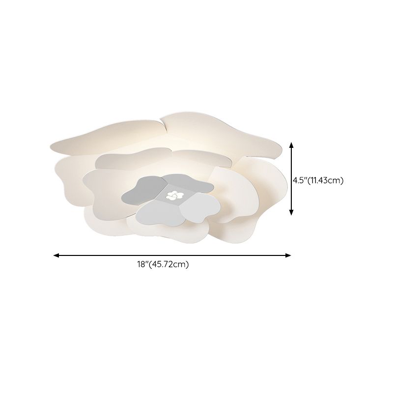 Modernism Flush Mount Flower-Shaped Ceiling Mounted Fixture in White for Bedroom