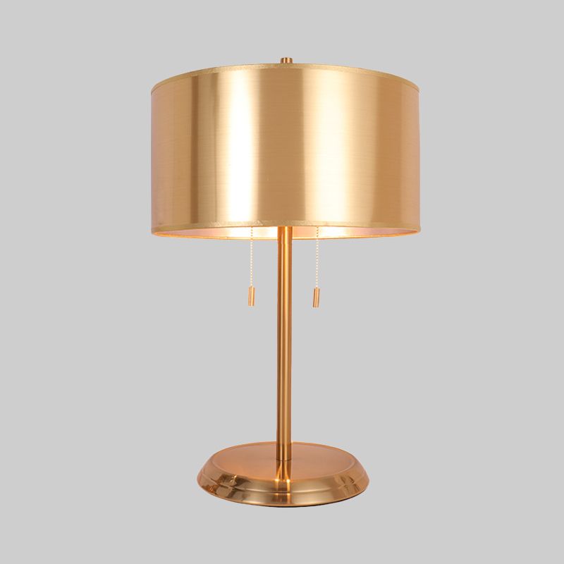 Gold Drum Desk Light Modernism 1 Head Task Lighting con base de metal redondo