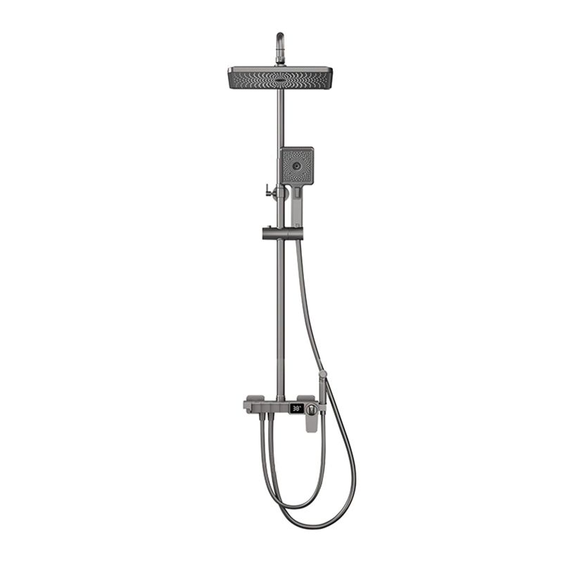 Contemporary Style Brass Shower Faucet Adjustable Spray Pattern Wall Mounted Shower Combo