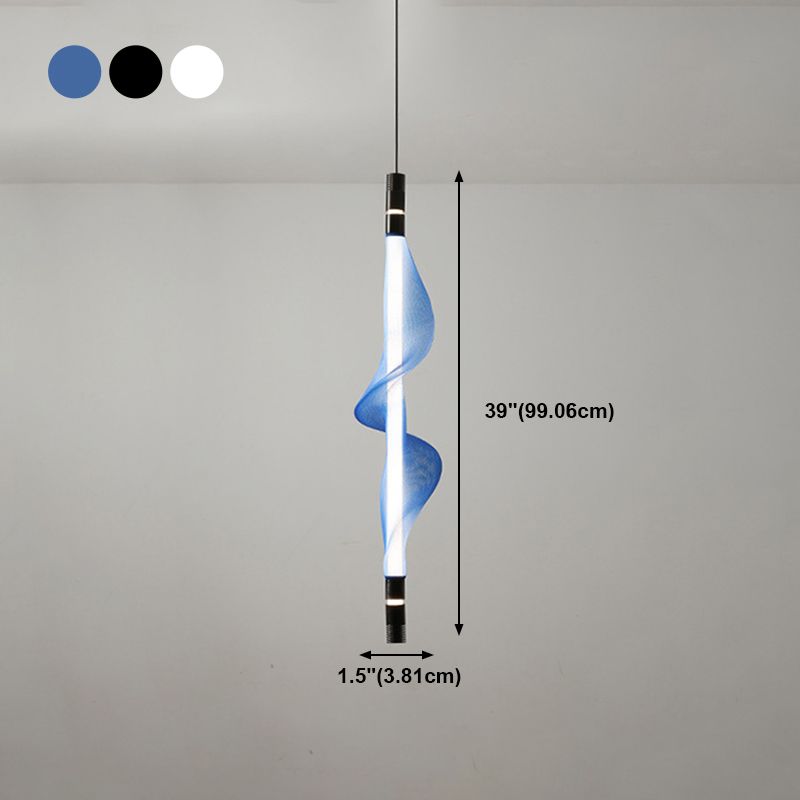 Acrylique linéaire éclairage suspendu moderne style 1 tête suspendue à la tête pour chambre à coucher