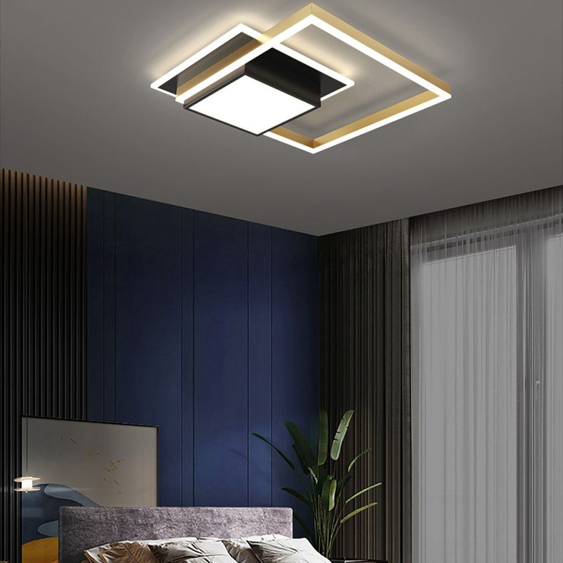 Acrylic Contemporary Style LED Ceiling Light Minimalism Aluminum Nordic Style Flush Mount Lighting Fixture in Gold