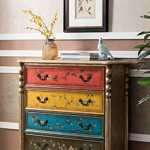 Traditional Storage Chest Solid Wood Dresser with 3/4/5 Drawers , 13.65 Inch W