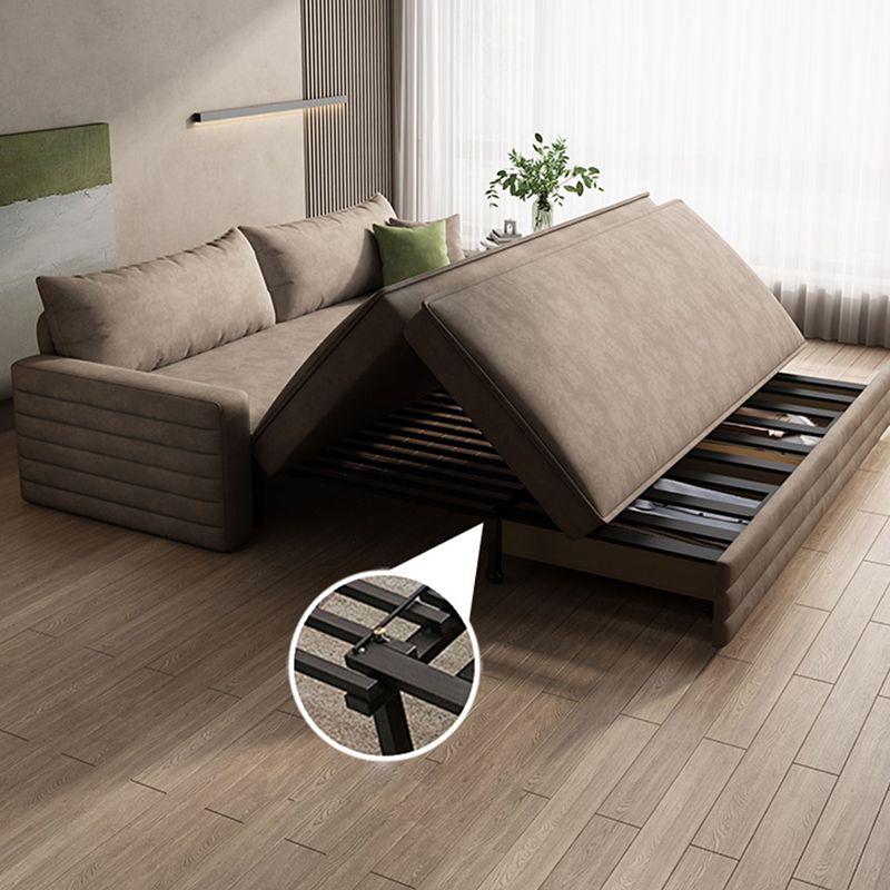 Modern & Contemporary Removable Cushions Fabric Sleeper Sofa in Grey