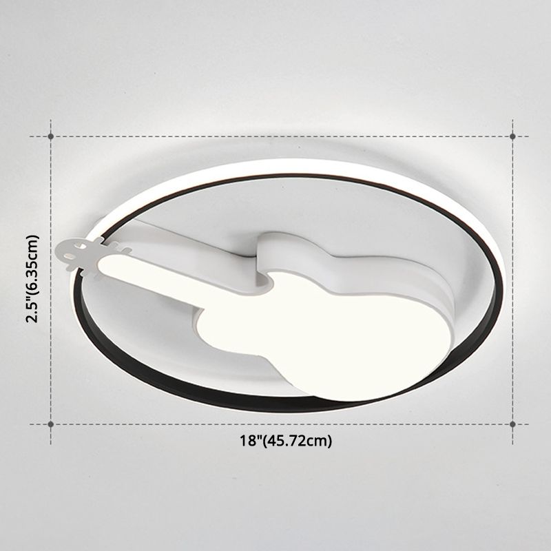 Guitar Flush Mount Ceiling Light 1 Light Metal Creative Flush Mount Ceiling Light for Bedroom