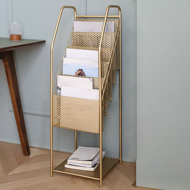 Glam Antique Finish Book Shelf Metal Standard Shelf Bookcase