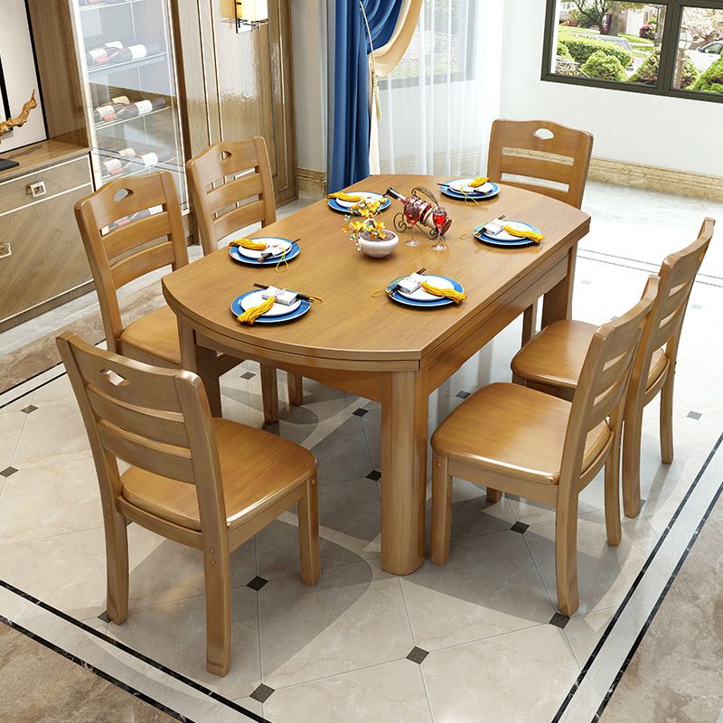 Modern Style Dining Table Solid Wood Butterfly Leaf Dining Table for Dining Room