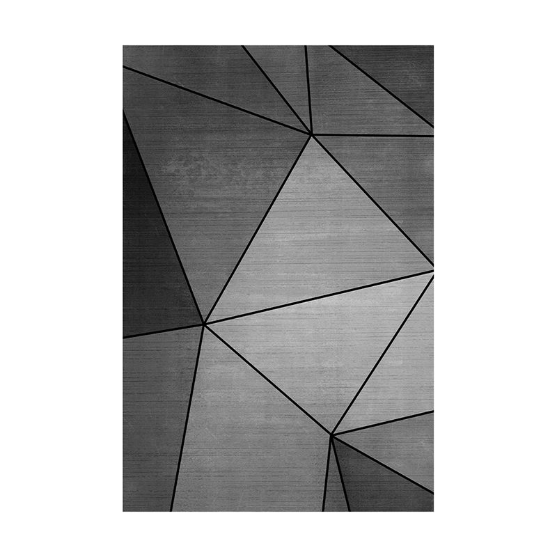 Grey Modern Rug Blended Graphic Rug Non-Slip Backing Rug for Home Decor