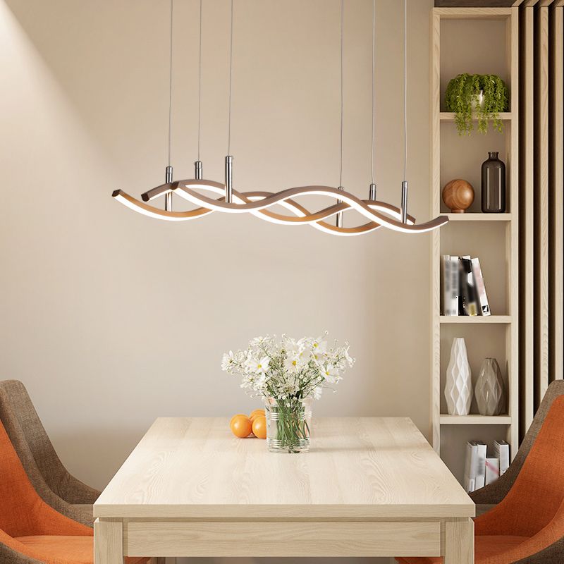 Contemporary Style Linear Shape Island Lighting Ideas Metal 3 Light Island Pendants