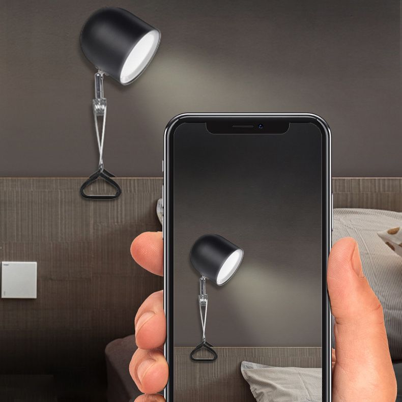 Macaron Style Bell Clamp-on Lamp Metal Bedroom LED Table Light with Adjustable Joint